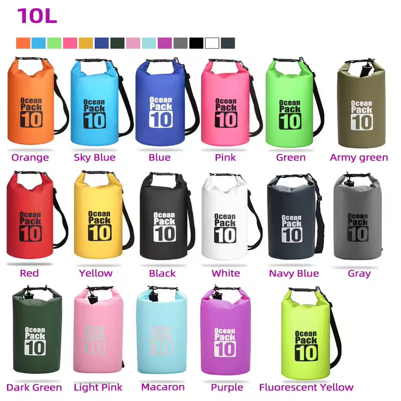 2l 40l waterproof dry bag | custom logo pvc dry sack for hiking, camping, boating