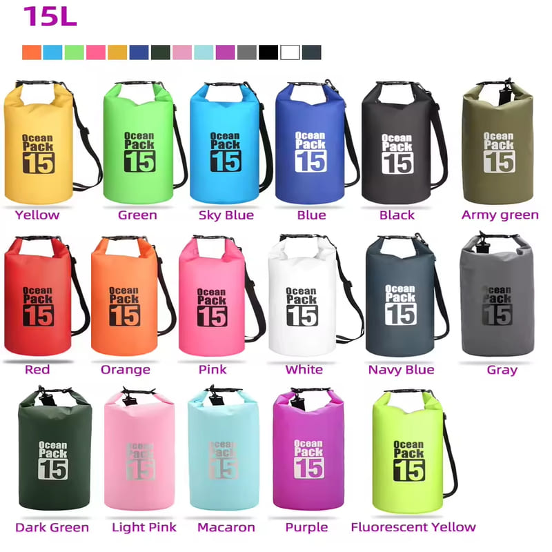 2l 40l waterproof dry bag | custom logo pvc dry sack for hiking, camping, boating