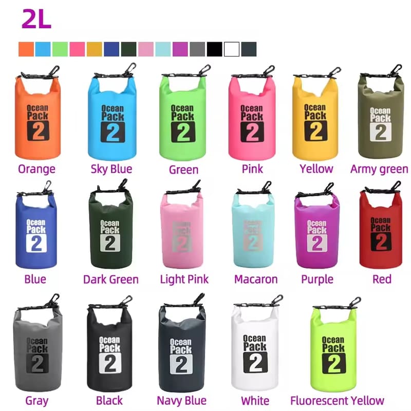 2l 40l waterproof dry bag | custom logo pvc dry sack for hiking, camping, boating