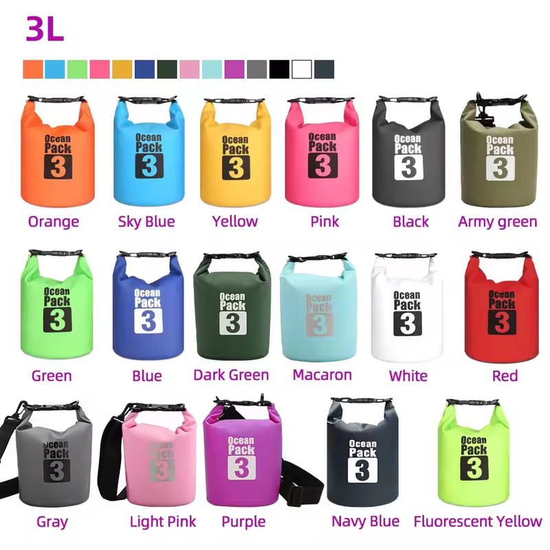 2l 40l waterproof dry bag | custom logo pvc dry sack for hiking, camping, boating