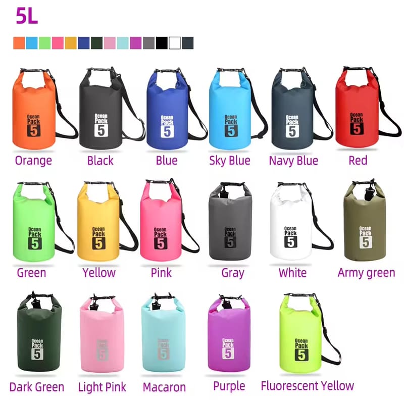 2l 40l waterproof dry bag | custom logo pvc dry sack for hiking, camping, boating