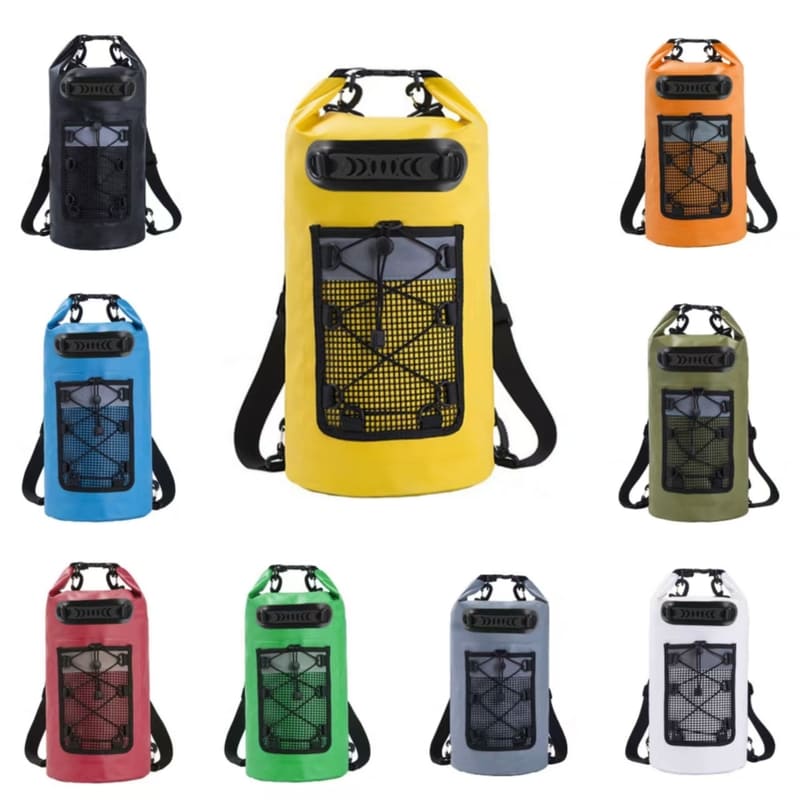 mesh pocket waterproof dry bag collection